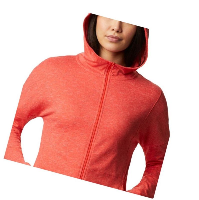Columbia Cades Cove Full Zip Kapşonlu Kadın Kırmızı | 83642-IQKR