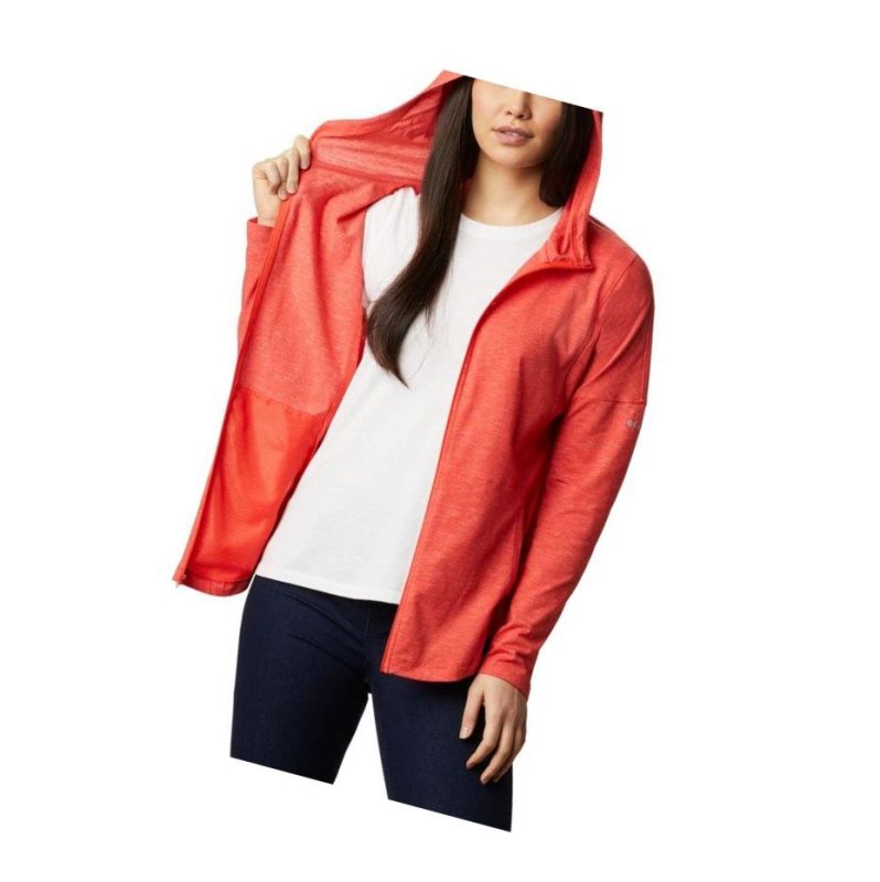 Columbia Cades Cove Full Zip Kapşonlu Kadın Kırmızı | 83642-IQKR