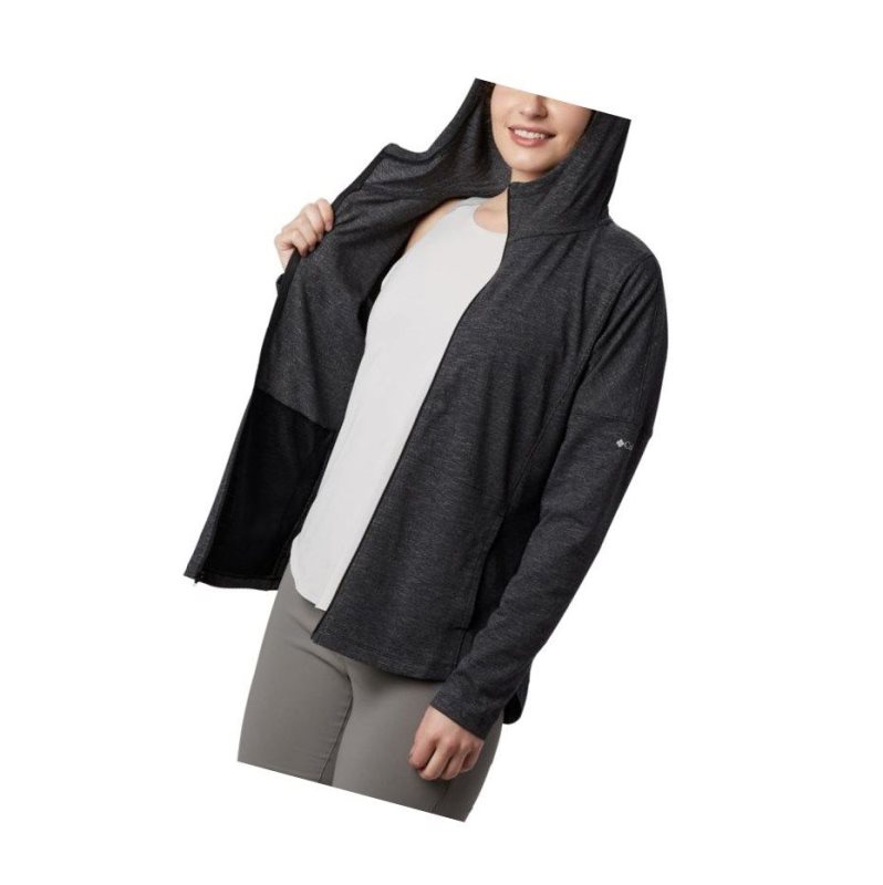 Columbia Cades Cove Full Zip Kapşonlu Kadın Siyah | 52974-BWVC