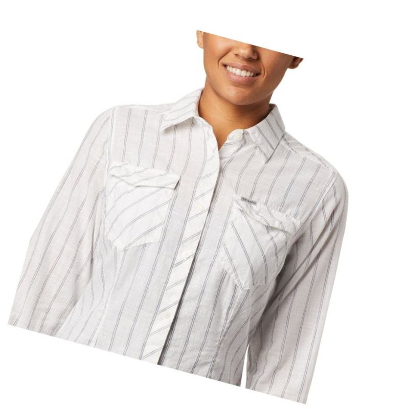Columbia Camp Henry II Long Sleeve Gömlek Kadın Beyaz | 62459-NFRJ