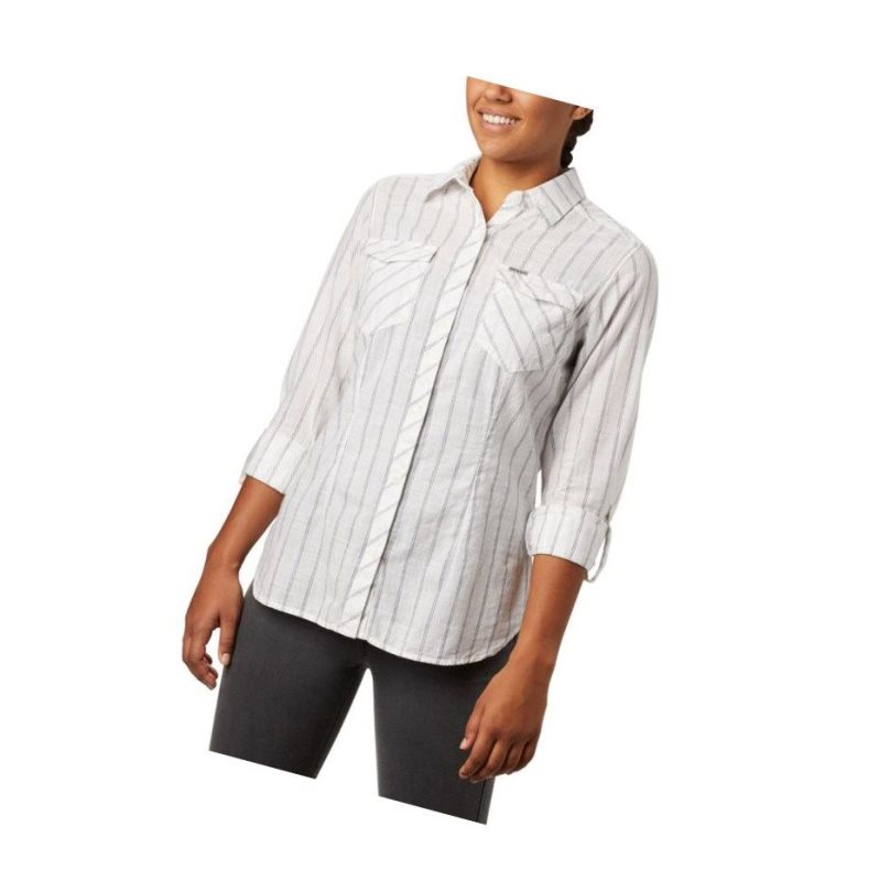 Columbia Camp Henry II Long Sleeve Gömlek Kadın Beyaz | 62459-NFRJ