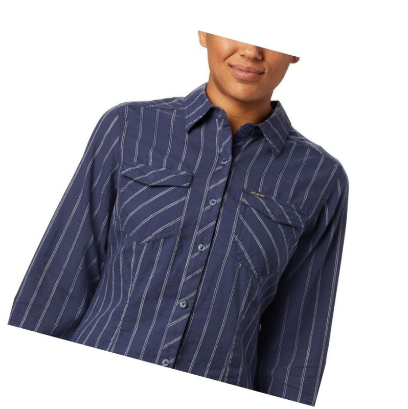 Columbia Camp Henry II Long Sleeve Gömlek Kadın Lacivert | 91205-BOGC