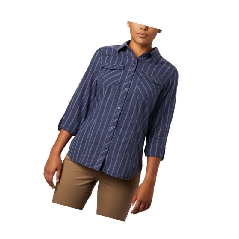 Columbia Camp Henry II Long Sleeve Gömlek Kadın Lacivert | 91205-BOGC