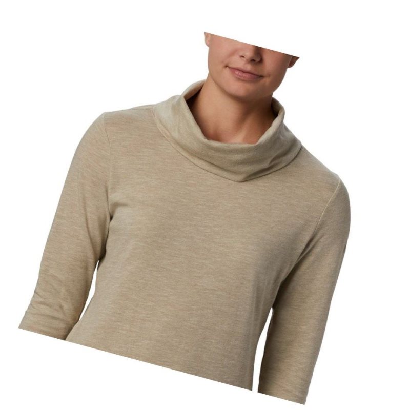Columbia Canyon Point Cowl Neck Sweatshirt Kadın Krema | 74193-XPFN