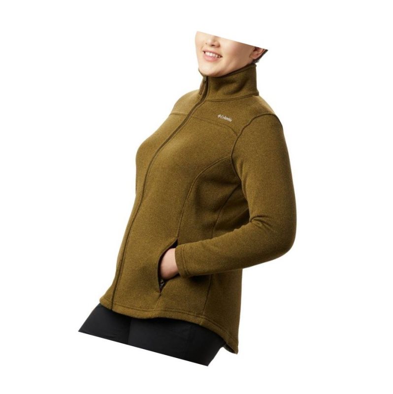 Columbia Canyon Point Fleece Full Zip Plus Size Mont Kadın Zeytin Yeşili | 04687-MRKC