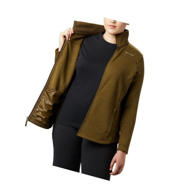 Columbia Canyon Point Fleece Full Zip Plus Size Mont Kadın Zeytin Yeşili | 04687-MRKC