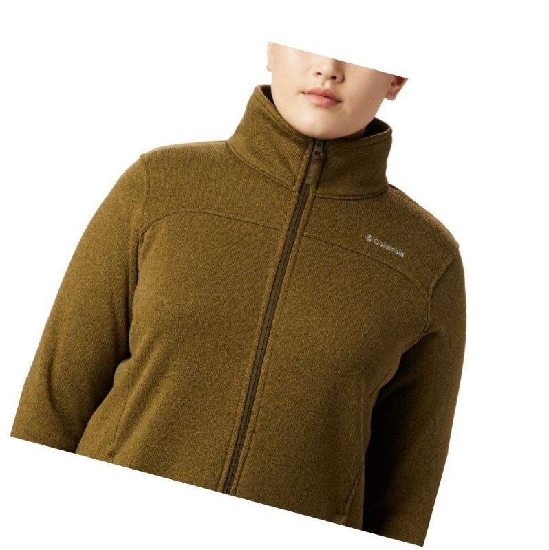 Columbia Canyon Point Fleece Full Zip Plus Size Mont Kadın Zeytin Yeşili | 04687-MRKC