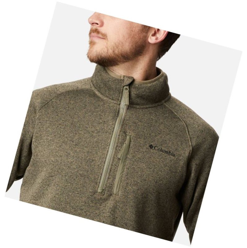 Columbia Canyon Point Half-Zip Fleece Sweatshirt Erkek Gri Yeşil | 19320-PUWC