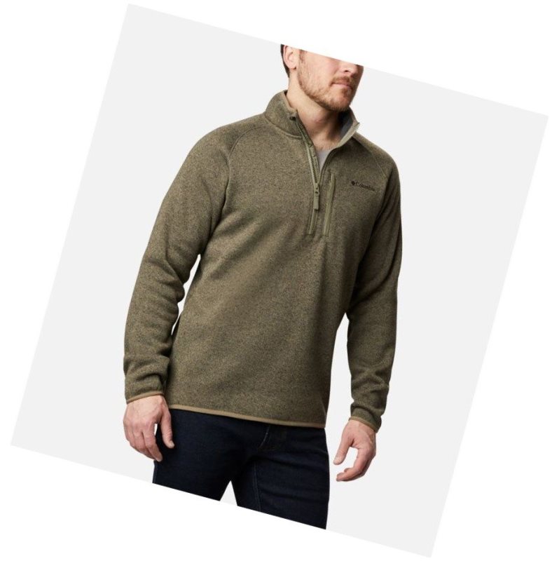 Columbia Canyon Point Half-Zip Fleece Sweatshirt Erkek Gri Yeşil | 19320-PUWC