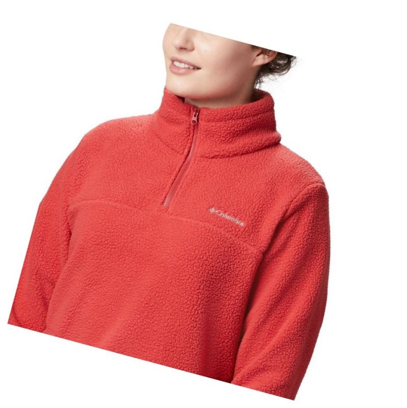 Columbia Canyon Point Sherpa Sweatshirt Kadın Kırmızı | 63281-YEJI