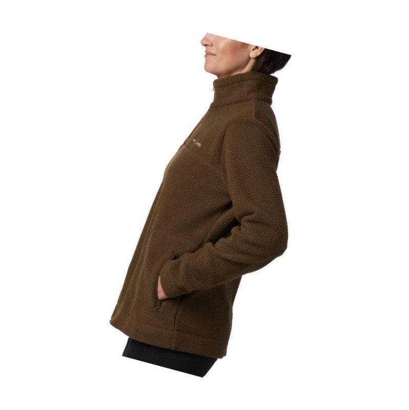 Columbia Canyon Point Sherpa Sweatshirt Kadın Zeytin Yeşili | 03924-ZKLP