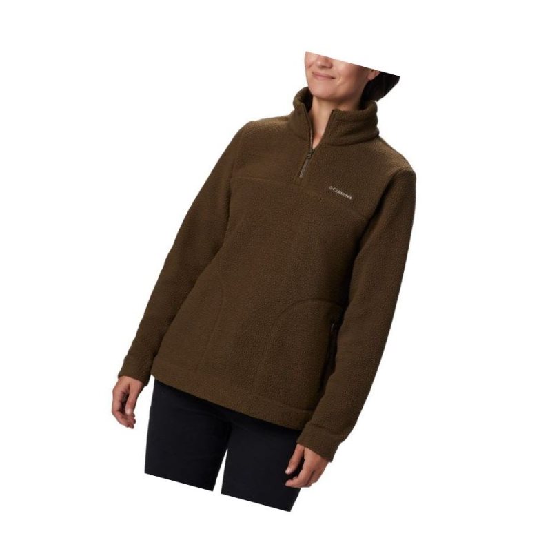 Columbia Canyon Point Sherpa Sweatshirt Kadın Zeytin Yeşili | 03924-ZKLP