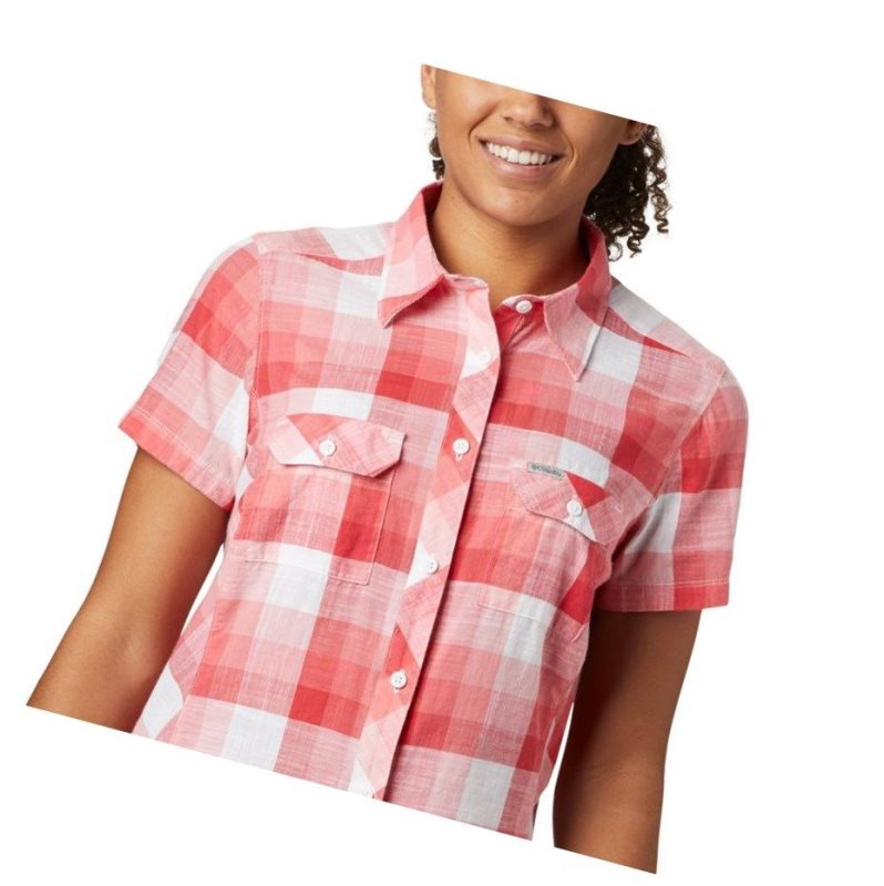 Columbia Cape Alava?Short Sleeve Gömlek Kadın Kırmızı Kahverengi | 45037-EPOJ