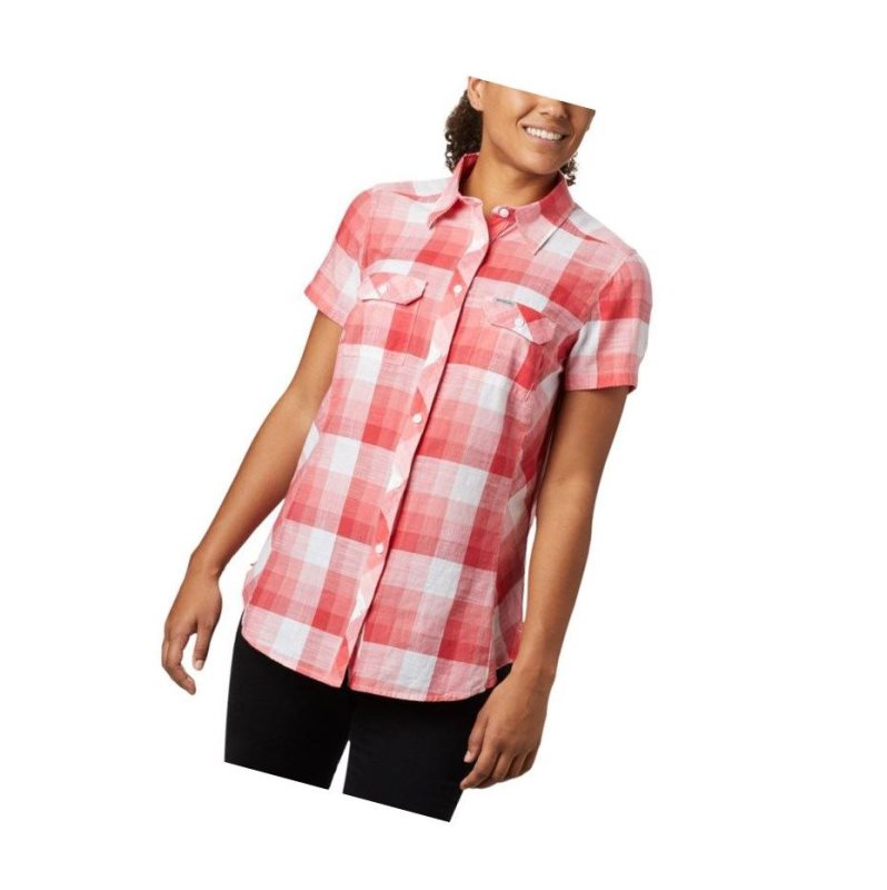 Columbia Cape Alava?Short Sleeve Gömlek Kadın Kırmızı Kahverengi | 45037-EPOJ