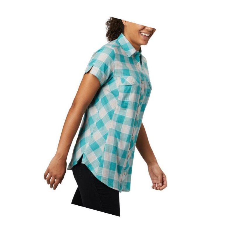 Columbia Cape Alava?Short Sleeve Gömlek Kadın Mavi | 42361-VIFP