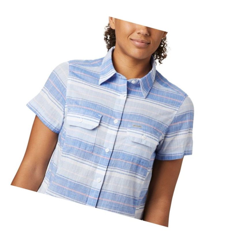 Columbia Cape Alava?Short Sleeve Gömlek Kadın Mavi | 87293-CBIK