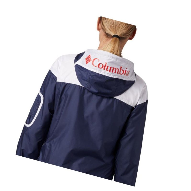 Columbia Challenger Windbreaker Mont Kadın Lacivert Beyaz | 81234-FLET