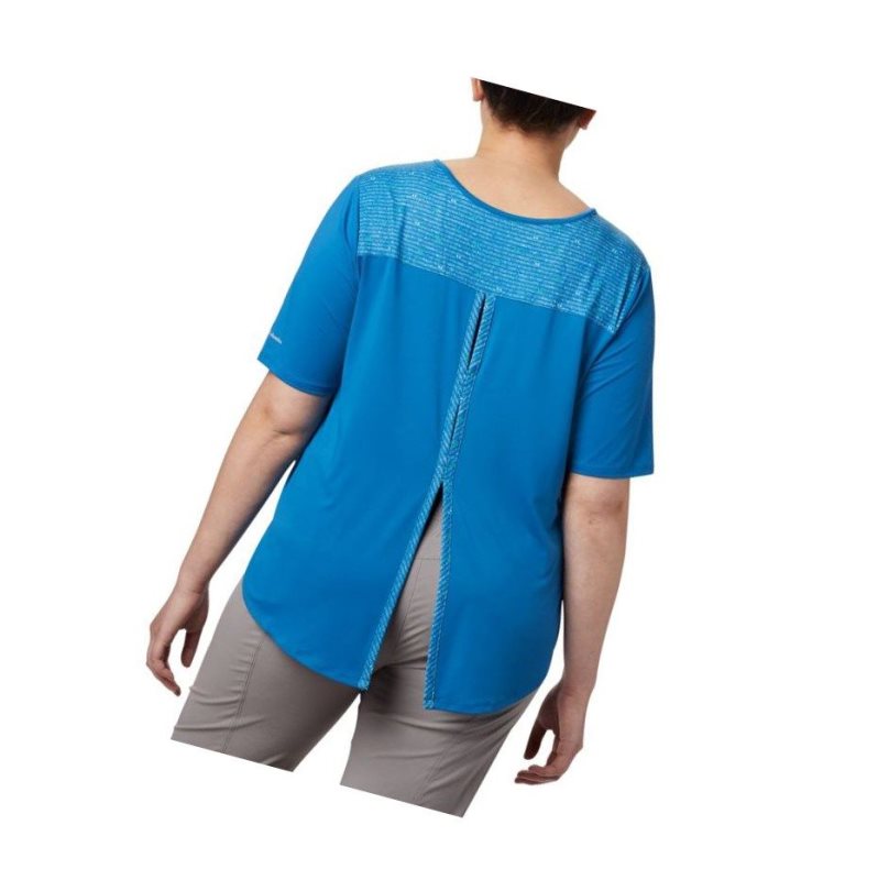 Columbia Chill River Short Sleeve Plus Size Tişört Kadın Mavi | 60259-FASC