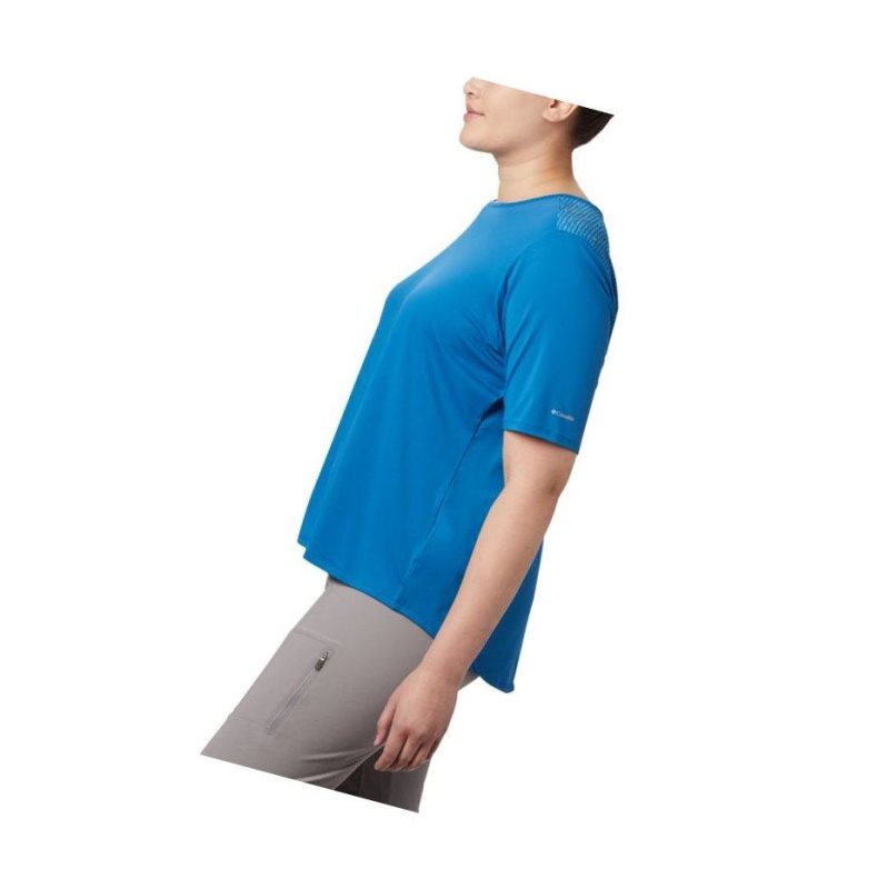 Columbia Chill River Short Sleeve Plus Size Tişört Kadın Mavi | 60259-FASC
