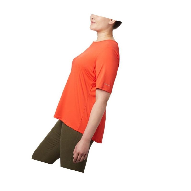 Columbia Chill River Short Sleeve Plus Size Tişört Kadın Kırmızı | 34285-PBYU