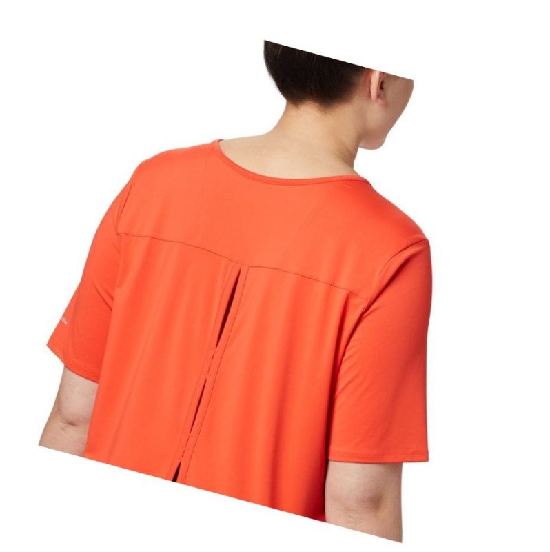 Columbia Chill River Short Sleeve Plus Size Tişört Kadın Kırmızı | 34285-PBYU