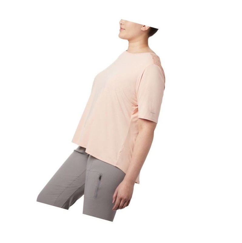 Columbia Chill River Short Sleeve Plus Size Tişört Kadın Pembe | 14875-FXYV