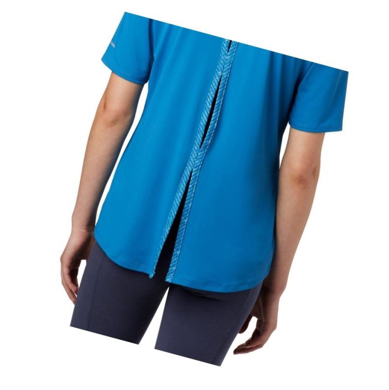 Columbia Chill River Short Sleeve Tişört Kadın Mavi | 97680-OKWM