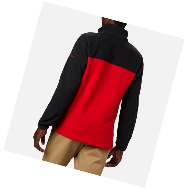 Columbia Collegiate Flanker III Fleece - Georgia Mont Erkek Siyah Açık Kırmızı | 81095-IVLS