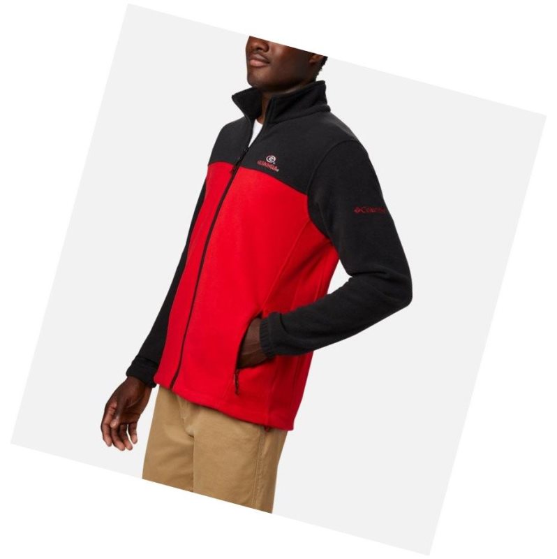 Columbia Collegiate Flanker III Fleece - Georgia Mont Erkek Siyah Açık Kırmızı | 81095-IVLS