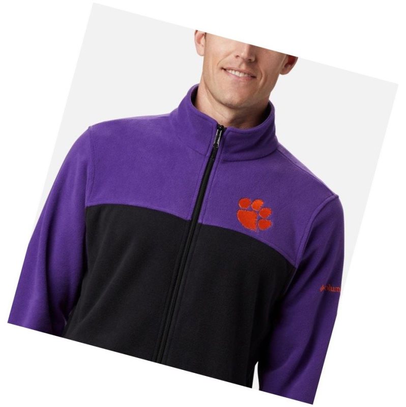 Columbia Collegiate Flanker III Fleece - Clemson Mont Erkek Mor Siyah | 78351-VPBU