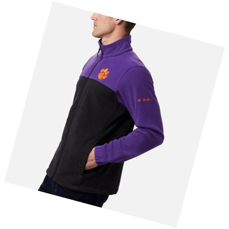 Columbia Collegiate Flanker III Fleece - Clemson Mont Erkek Mor Siyah | 78351-VPBU