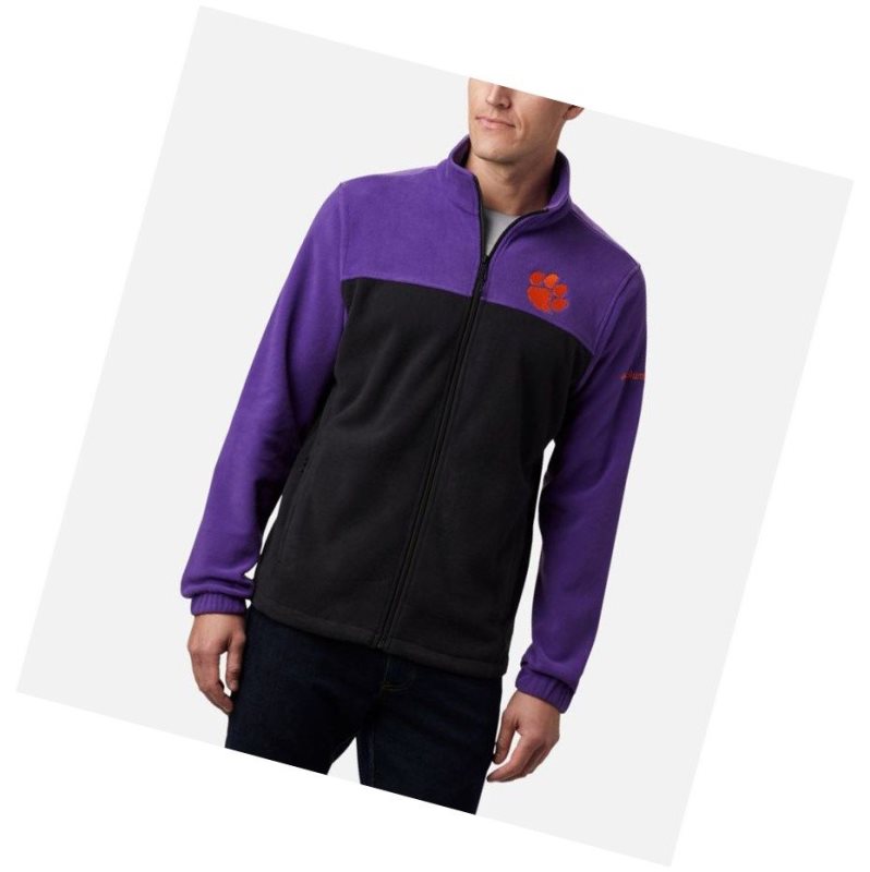 Columbia Collegiate Flanker III Fleece - Clemson Mont Erkek Mor Siyah | 78351-VPBU