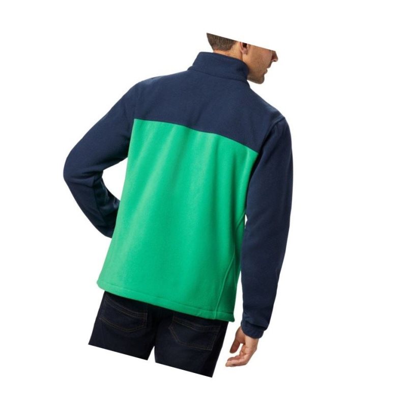 Columbia Collegiate Flanker III Fleece - Notre Dame Mont Erkek Lacivert Yeşil | 68794-GIFC