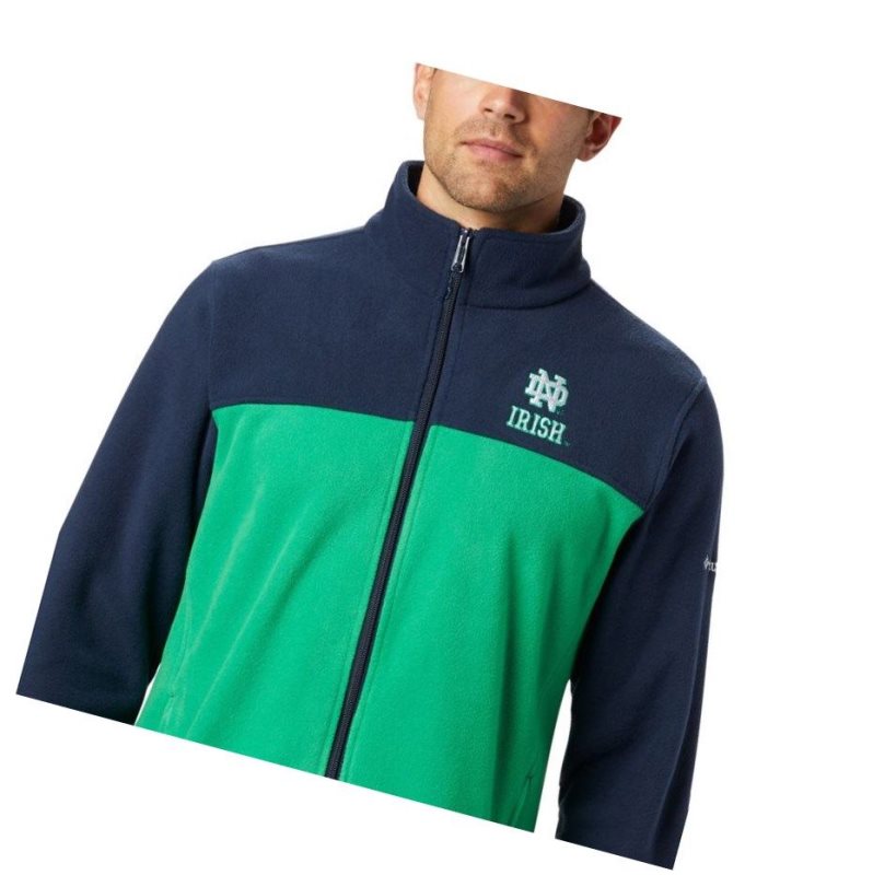 Columbia Collegiate Flanker III Fleece - Notre Dame Mont Erkek Lacivert Yeşil | 68794-GIFC