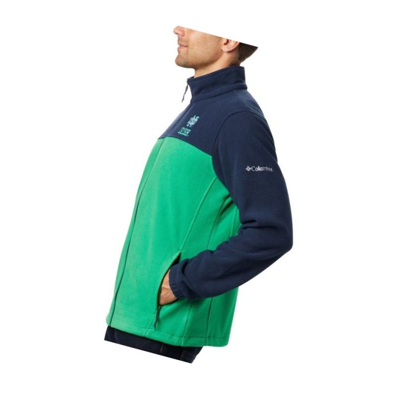 Columbia Collegiate Flanker III Fleece - Notre Dame Mont Erkek Lacivert Yeşil | 68794-GIFC
