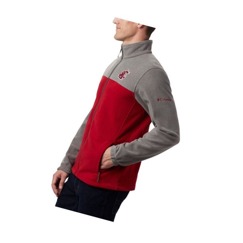 Columbia Collegiate Flanker III Fleece - Washington State Mont Erkek Gri Kırmızı | 57934-WHQX