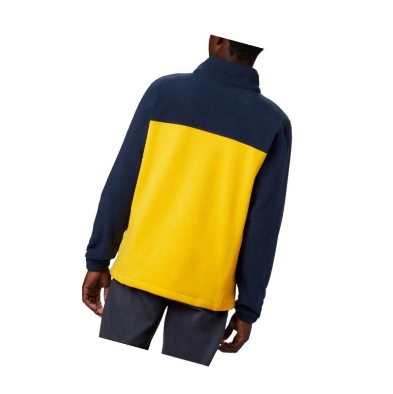 Columbia Collegiate Flanker III Fleece - Michigan Mont Erkek Lacivert Sarı | 50873-LZCP