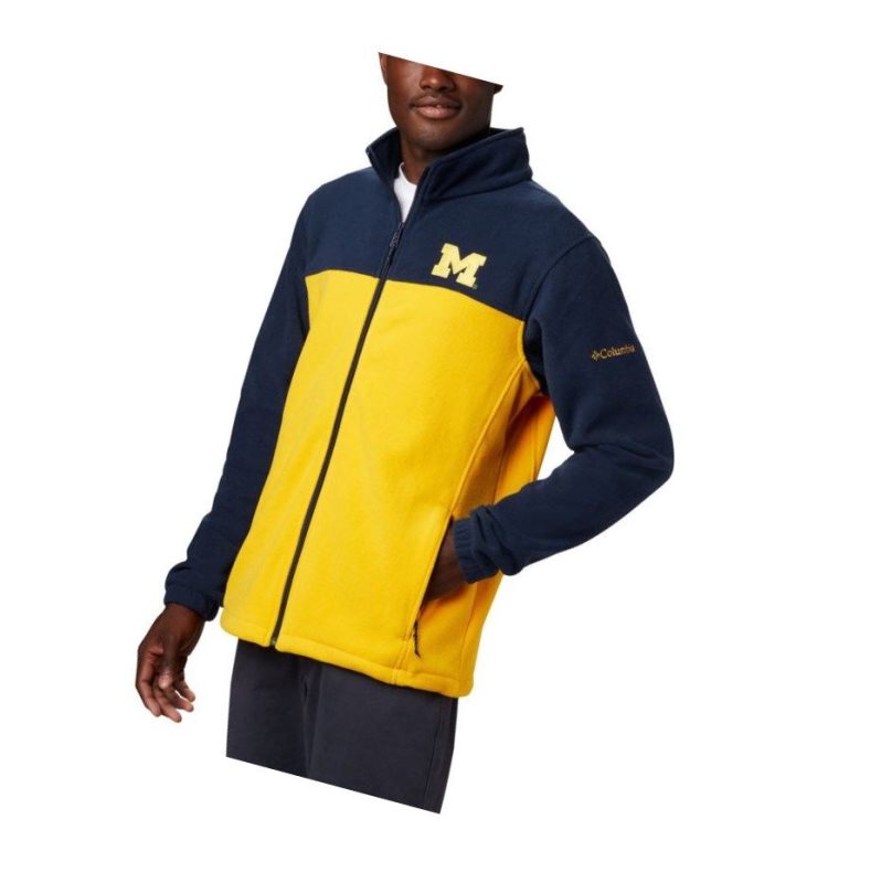 Columbia Collegiate Flanker III Fleece - Michigan Mont Erkek Lacivert Sarı | 50873-LZCP