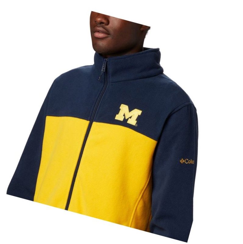 Columbia Collegiate Flanker III Fleece - Michigan Mont Erkek Lacivert Sarı | 50873-LZCP