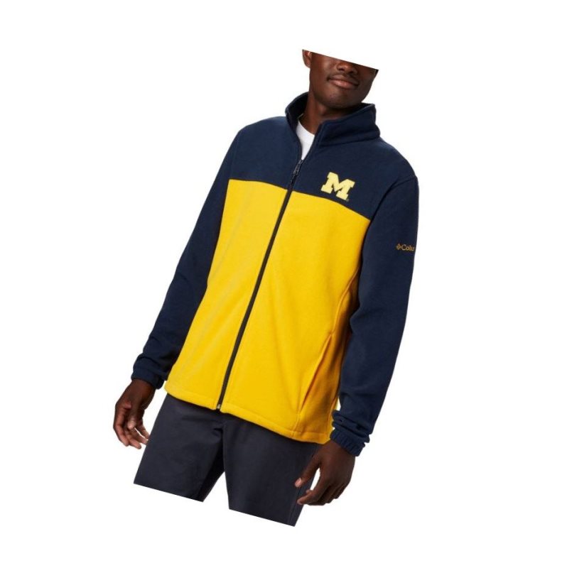 Columbia Collegiate Flanker III Fleece - Michigan Mont Erkek Lacivert Sarı | 50873-LZCP