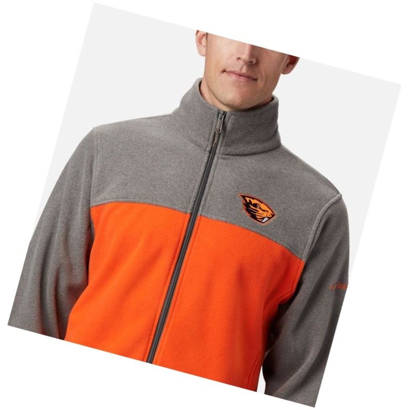 Columbia Collegiate Flanker III Fleece - Oregon State Mont Erkek Gri Kahverengi Turuncu | 50198-HSLX