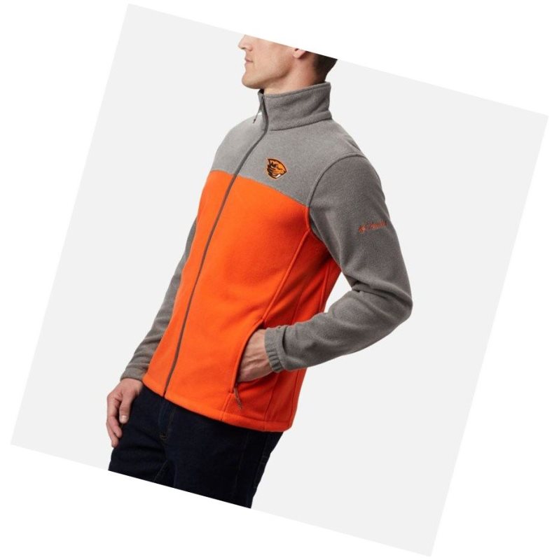 Columbia Collegiate Flanker III Fleece - Oregon State Mont Erkek Gri Kahverengi Turuncu | 50198-HSLX