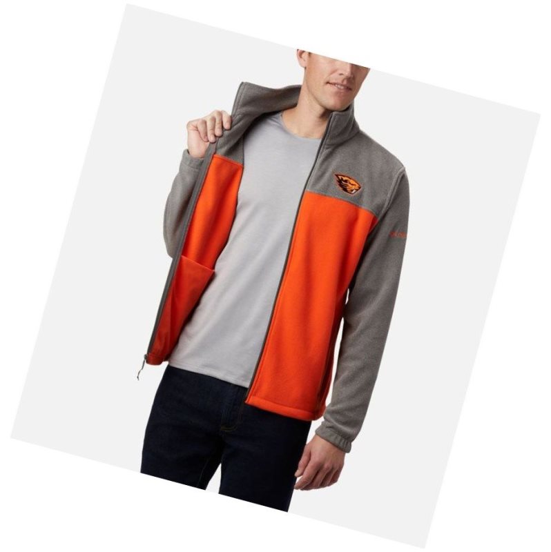 Columbia Collegiate Flanker III Fleece - Oregon State Mont Erkek Gri Kahverengi Turuncu | 50198-HSLX