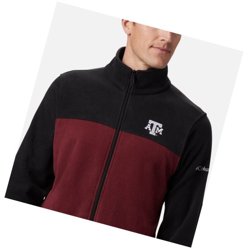 Columbia Collegiate Flanker III Fleece - Texas A&M Mont Erkek Siyah Koyu Bordo | 08357-DFAN