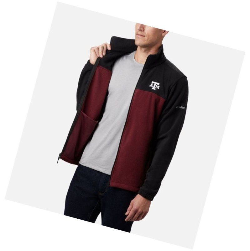 Columbia Collegiate Flanker III Fleece - Texas A&M Mont Erkek Siyah Koyu Bordo | 08357-DFAN