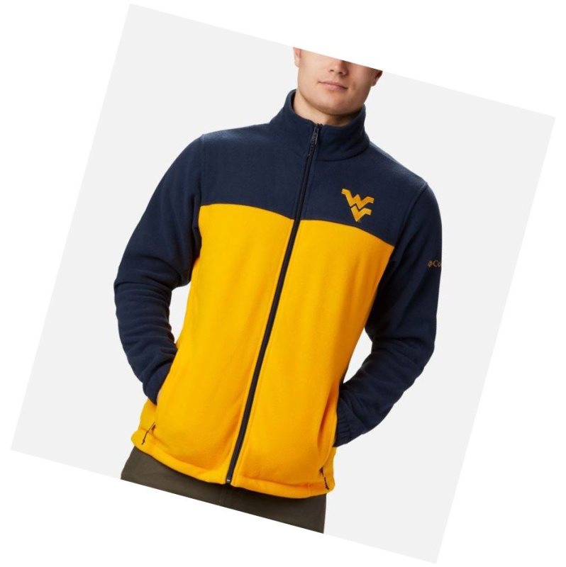 Columbia Collegiate Flanker III Fleece - West Virginia University Mont Erkek Lacivert Altın | 89605-MSJV