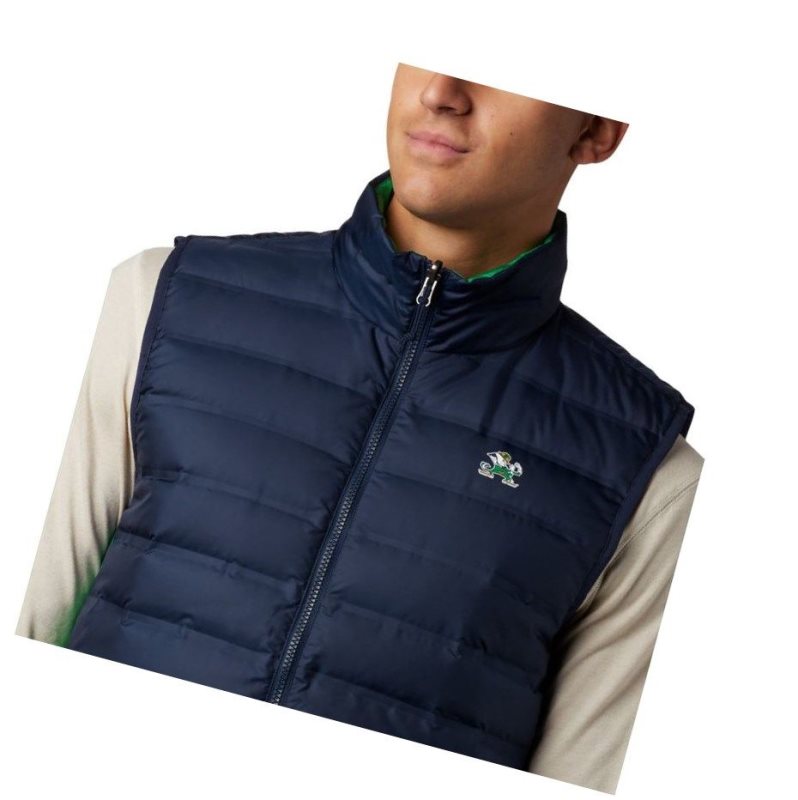 Columbia Collegiate Lake 22 Reversible - Notre Dame Yelek Erkek Lacivert Yeşil | 95736-BEHK