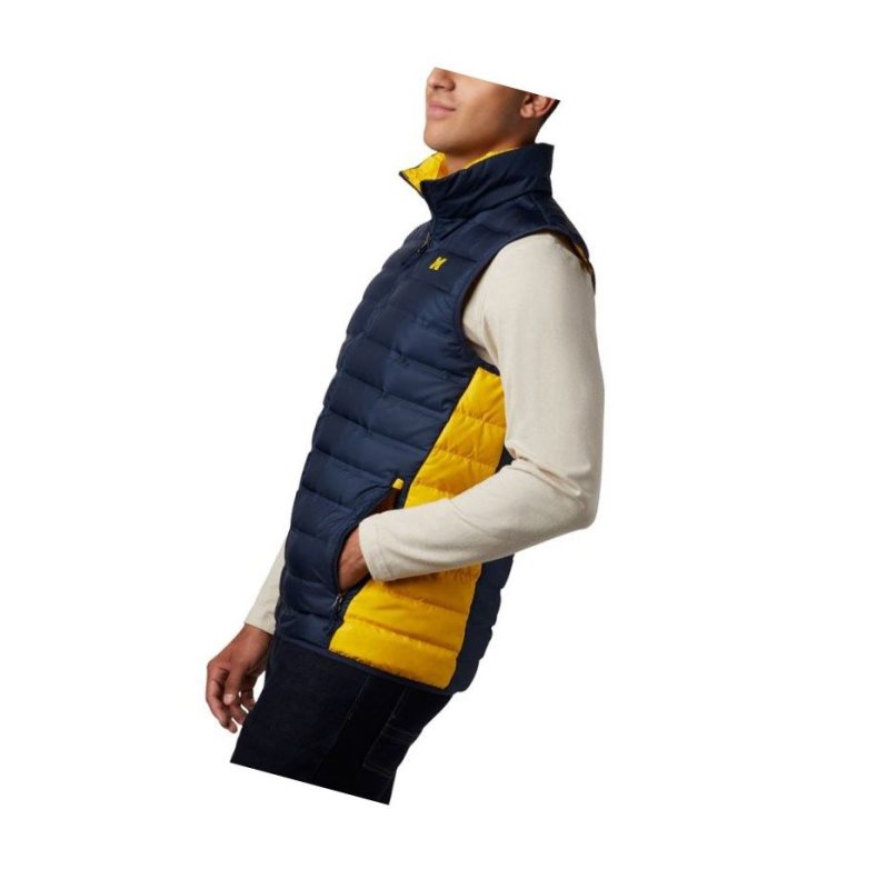 Columbia Collegiate Lake 22 Reversible - Michigan Yelek Erkek Lacivert Sarı | 39215-DQLA