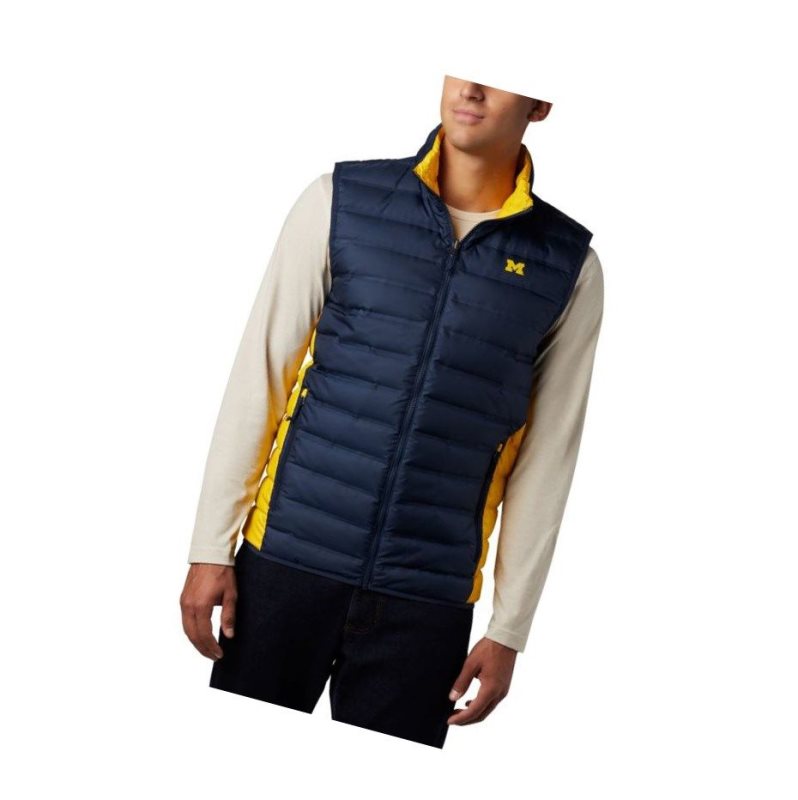 Columbia Collegiate Lake 22 Reversible - Michigan Yelek Erkek Lacivert Sarı | 39215-DQLA