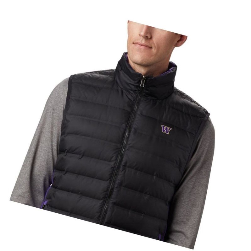 Columbia Collegiate Lake 22 Reversible - Washington Yelek Erkek Siyah Mor | 85217-XBUD
